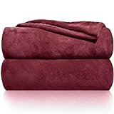 Gräfenstayn® Kuscheldecke flauschig & super weich - hochwertige Fleecedecke auch als Wohndecke, Tagesdecke, Sofadecke & Wohnzimmer geeignet - Überwurf Decke Sofa & Couch (Bordeaux, 240x220 cm)