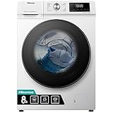 Hisense WFQA8014EVJM Waschmaschine mit Dampffunktion/ 8 kg/AquaStop/ 1400 U/min /15 Programme/Inverter PowerDrive Motor/Edelstahltrommel/Kindersicherung/Trommelreinigung/Weiß