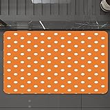 Badematte rutschfest waschbar Badvorleger,Burnt Orange, Vintage Old Polka Style Dotted Graphic Design Trendy Retro Modern Decor,weich Mikrofaser saugstark Badteppich für Badezimmer Badewanne, 40x60 cm