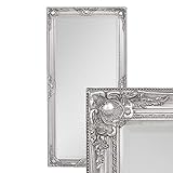 LEBENSwohnART Wandspiegel LEANDOS 120x60cm Silber Antik barock Design Spiegel pompös Facette