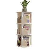 GRFIT Bücherregale 3 Tier Bücherregal Creative-360 ° Rotating Bücherregal for See und Shop Medien-Karussell-Buch-Spielzeug-Anzeige und Lagerung Holzmöbel Bücherregale Standregal