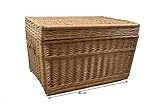 weeco Weidenkorb XL, Korbtruhe Truhe extra groß 80cm mit Deckel Wicker Chest