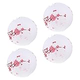 DOITOOL 4 Stück Faltbare Papierlaternen Runde Papierlaternen Blumen-Papierlaternen Chinesische Papierlaternen Japanische Papierlaternen Chinesisches Dekor Kirschdekor