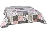 MB Warenhandel24 XXL Tagesdecke Allzweckdecke 220x240 cm Patchwork Landhaus Sofa Bettüberwurf (Luna Patchwork, ca. 220x240 cm)