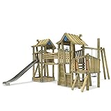 WICKEY Spielturm Klettergerüst PRO GIANT Fortress G-Force öffentliches Spielplatz Spielgerät mit Edelstahl Rutsche