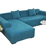 MOJARI L Förmige Sofabezug Sofahusse L Form Rechts Links Couchbezug Grau Sofabezüge Für 1 2 3 4Sitzer Elastische Couch Bezug Beige Sofa Überzug Ecksofa Sofa Hussen Abdeckung,F,2+2 Seater