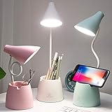 Schreibtischlampe, Schreibtischlampe Kinder LED mit 3 Beleuchtungsmodi und Berührungssensor, Dimmbare 360 ​​° -Drehung zum Lesen, Lernen, Arbeiten(Rosa)