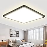 LED Deckenleuchte Flach Neutralweiß 4000K, 28W 2650LM Deckenlampe LED Panel, 29.5x2.5 cm Schwarz Ultra Dünn LED Lampen Deckenlampen für 107-207sq ft Schlafzimmer Wohnzimmer Küche Bad Keller Balkon