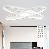 FitzMia LED Deckenleuchte Modern Design Weiß Oval Dimmbar 42W 3000K-6000K Fernbedienung Deckenlampe Wohnzimmer Schlafzimmer Kinderzimmer Esszimmer
