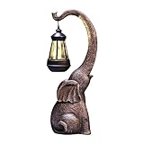 woyufen Retro Gartenbeleuchtung, Elefantenornamente Mit Solarlaternen, 16 cm Große Elefantenstatuen Für Den Außenbereich, Figuren Mit Solarbetriebenen LED Lichtern