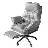 Recliner-Schreibtischstuhl Ergonomischer Stuhl Für Computer Weich Gepolsterter Sitz,Bürostuhl Für Zuhause Bequemer Bürostuhl Mit Rädern, Höhenverstellbar ( Color : Light Gray , Size : With Footstool )