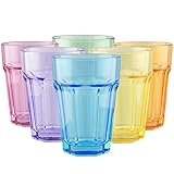 TREND FOR HOME Trinkgläser Set Bunt 370 ml Bunte Gläser Set von 6 Trinkgläser Groß Wassergläser Bunt Glas Farbig Trinkglas Farbige Caipirinha Gläser Cocktailgläser Tumbler | Alva | 6 Farbe