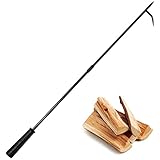 kaminbesteck Feuerhaken Schürhaken 82 cm Kaminzubehör Kaminset Schürhaken Eisen Kaminbesteck，Feuerpoker für Feuerkorb Feuerschalen