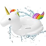 CYSJ Aufblasbar Einhorn Schwimmring, Generisch Einhorn/Unicorn - Aufblasbarer Schwimmring, Luftmatratzen Wasser Pool Floß Schwimmen Schwebebett, Sommer Outdoor Beach Schlauchboot für