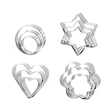 Edelstahl 12 Stück Plätzchendruck Zuckerdrehwerkzeug Plätzchenbacken Plätzchendruck Kuchenzeile Mit Geräten (Silver, One Size)