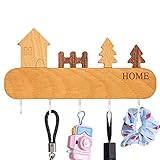 Anloximt Garderobe Wandmontage - Wandgarderobe aus Holz im Landhausstil,Robuster Wandhaken Schlüsselhalter für Handtücher, Hüte, Dusche, Küche, Wohnzimmer, Büro