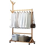 STARMS 3-In-1 Rollender Kleiderständer Mit 6 Stangen Und 4 Rädern, Zum Aufhängen Von Kleidung, Tragbarer Kleiderbügel Für Die Wäsche Im Wohnzimmer/60Cm