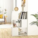 YUMENG Bücherregal Raumteiler, Bookshelf, Regalbrett, Book Shelf, Bücher Regal, Deko Regal Wohnzimmer, Standregal, Hochglanz-Weiß 60x24x94 cm Spanplatte