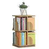 SAAKO 360 ° drehbares Bücherregal, mehrstöckig, stehend, Bücherregal, platzsparend, Eckregal, großes Fassungsvermögen, Bücherregal