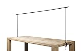 Spetebo Deko Tischgestell schwarz ausziehbar - 220-250 cm - Metall Dekostange mit Schraubklemmen - Tisch Dekoration Halter Stange Rahmen für Weihnachten Ostern Geburtstag Party