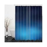 Epinki Duschvorhang 180x200CM, Anti-Bakteriell Stoff Polyester Badewanne Vorhang Doppel Farbe Muster, Hotelvorhang mit 12 Vorhanghaken, Marineblau Blau