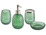 Badezimmer Set 4-teilig aus Glas in Grün moderner Stil Canoa