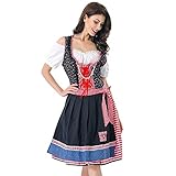 Generisch Damen Kleid Kurz Formelle Kleider für Damen Damen Cospaly Ethnic Top Split Schürzenkleid Schulterfrei Oktoberfest Bier Kostüm mit Zierketten Damen Dirndl Oktoberfest Kostüme Karneval