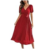 50Er Jahre Kleider Damen, Maxi Röcke Damen Sommer Mädchen Kleider Hochzeit Damen Langes Schulterfreies Cocktail Neck Abendkleid Elegant Hochzeitskleid Für Frauen Sommer Kleid Damen(Rot-3,XL)