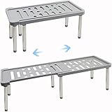 WWFAN WDX- Badezimmerregal, einziehbares Küchenregal, Tischplatte, Schranktrennwand, geschichtetes Regal, Lagerregal, Tischplatte, kleines Regal Bequemlichkeit (Color : Grigio)