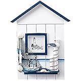 Schlüsselbox-Organizer, kleiner kreativer mediterraner Stil, Dekoration, Schlüsselschrank, Schlüsselverwaltung for Zuhause, Wandmontage, Bastelanhänger Schlüssel ( Color : White a , Size : 6-keys )