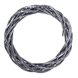 Beavorty Weinrebenkranz Weidenkranz Weinzweig Kranz Dekorativ Zweigkranz Rattan Kranz Girlande für DIY Craft Weihnachtsfeier Dekor Grau 20Cm