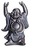 Figuren Home Office Dekoration Statue Kunstskulptur Chinesischer Feng Shui Black Gold Sand Lachender Buddha Statue Lucky Maitreya Skulptur Home Dekoration Zubehör