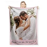 Personalised Photo Blanket with Own Photo Text Collage, Fotodecke, Personalisierte Decke mit Foto, Friends, Family, Father, Mother, Children, Gift for Birthday, Christmas, Wedding, Anniversary