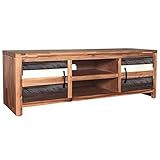 JUNZAI TV-Schrank, Fernsehschrank, Tv-möbel & Phonomöbel, Fernsehtisch, Tv Board, Fernsehkommode, Schrank Schlafzimmer, Akazie Massivholz 120x35x40 cm