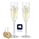 Leonardo Sektgläser Mr. Right & Mrs. Always Right - Sektgläser zur Hochzeit - Hochzeitsgeschenke für Brautpaar - Lustige Geschenkidee