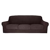 Yissone 4-teiliges Stretch-Sofabezug-Set, waschbarer Sofabezug mit 3 Kissenbezügen, 0 Sofabezüge für 3 Kissen, Couch, Sofabezug für 3 Kissen, Couch, Sofabezug für 3 Kissen, Couch, Sofabezüge