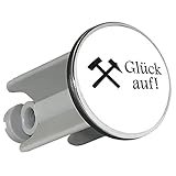 Huuraa Waschbeckenstöpsel Glück auf! Ruhrpott 4cm Stöpsel Größe mit Bergbau Motiv Geschenk Idee für Freunde und Familie