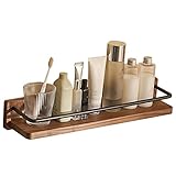 FESTAS Duschablage Holzduschablage Selbstklebendes Duschregal Wandmontage Ohne Bohren Multifunktion for Badezimmer Toilette,A30cm (Size : A50cm)