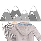 luvel YOUNG FASHION Blaue Berge G004 Kindergarderobe mit 4 Haken, Maße ca.: 39 x 15 x 1 cm, Wandgarderobe, Kleiderhaken, Wandhaken, Kindermöbel, Garderobenhaken, Kinderzimmer …