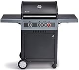 Enders® Gasgrill BOSTON BLACK 3 K TURBO, 3-Brenner aus Edelstahl, mit Kocher, TURBO ZONE & HEAT RANGE Brenner-Technologien von Enders®, Grillwagen, Außenküche #88626