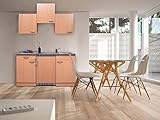 respekta Mini Single Küche Küchenzeile Küchenblock 150 cm Buche CERAN KB150BBC
