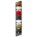 ENLACE Baseball Kappen Halterung, Einreihig Faltbar Cap Halterung Wand mit 7 Taschen, Baseball Kappenhalter Organizer Aufbewahrung für Baseballmützen, Tür Rückwand Cap Halter