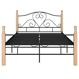 Wakects Bettrahmen aus Eiche, Schwarz, für Schlafzimmer
