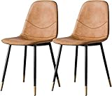 Moderne Küche Esszimmerstühle Set Esszimmerstühle 2er Set Moderner Kunstleder Esszimmerstuhl Zuhause Freizeit Rückenlehne Tisch Hocker Make-up Stuhl für Zuhause Büro Restaurant Empfang (Farbe: Orange)