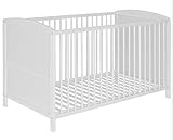 Best For Kids Gitterbett 2 in 1 Patrick 70x140 cm mit Matratze 10 cm Juniorbett Kinderbett Babybett in Zwei Farben (Weiß)
