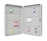 Wedo 10256537X Schlüsselschrank (für 70 Schlüssel, pulverbeschichtetes Stahlblech 28 x 6 x 37 cm, Sicherheitsschloß inklusive 2 Schlüssel) lichtgrau