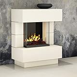 muenkel design London 750 - Opti-Myst Elektro-Kamin Standkamin inkl. Dekoholz Stehrost – mitHeizung 1.000 W / 2.000 W - Korpus RAL Wunschfarbe