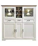 nicht zutreffend Highboard Anrichte Mehrzweckschrank | Weiß | Pinie | Artisan Eiche | 5 Türen | 3 Schubladen
