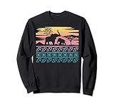 Afrikanische Dekofigur Elefant, Retro, Sonnenuntergang Sweatshirt