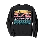 Afrikanische Dekofigur Elefant, Retro, Sonnenuntergang Sweatshirt